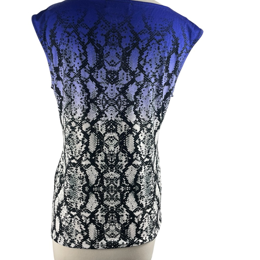 Calvin Klein Snakeskin Print Blouse‎ in Purple and Black, Medium - Picture 2 of 7